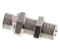 G 3/8'' acier inoxydable Bulkhead Double nipple 325 Bar - Hydraulique