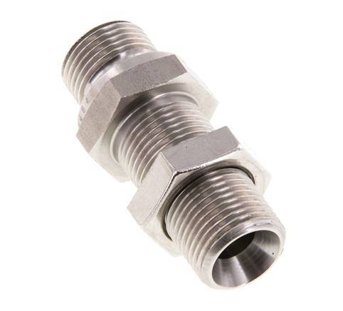 G 3/8'' acier inoxydable Bulkhead Double nipple 325 Bar - Hydraulique