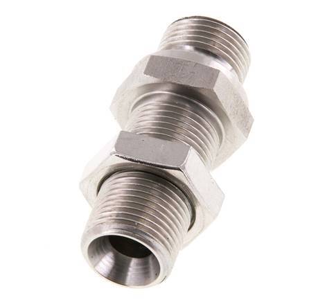 G 3/8'' acier inoxydable Bulkhead Double nipple 325 Bar - Hydraulique