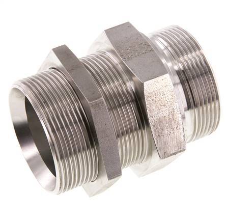 G 2'' acier inoxydable Bulkhead Double nipple 175 Bar - Hydraulique