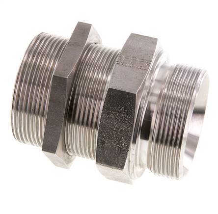 G 2'' acier inoxydable Bulkhead Double nipple 175 Bar - Hydraulique