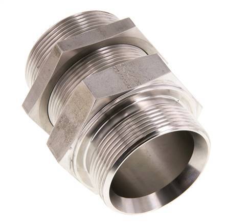 G 2'' acier inoxydable Bulkhead Double nipple 175 Bar - Hydraulique