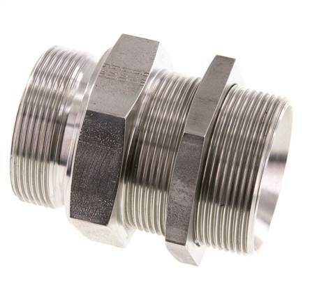 G 2'' acier inoxydable Bulkhead Double nipple 175 Bar - Hydraulique
