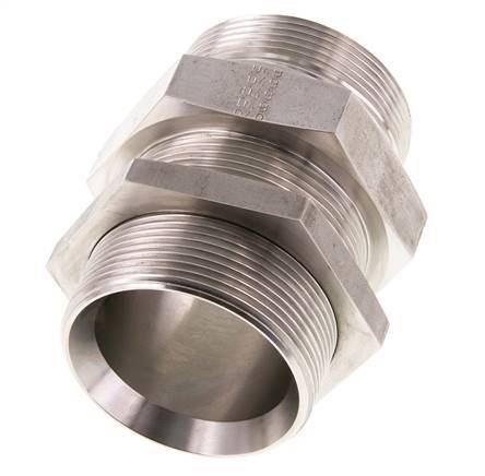 G 2'' acier inoxydable Bulkhead Double nipple 175 Bar - Hydraulique