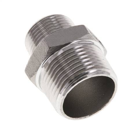 3/4'' NPT x 1'' NPT Embout double en acier inoxydable 16 Bar