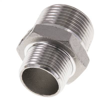 3/4'' NPT x 1'' NPT Embout double en acier inoxydable 16 Bar