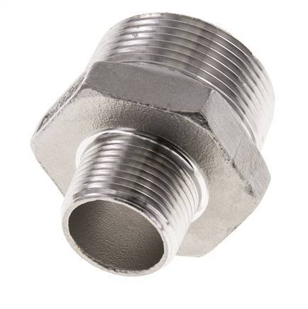 3/4'' NPT x 1 1/4'' NPT Embout double en acier inoxydable 16 Bar