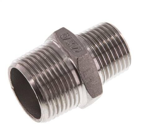 R 3/4'' x R 1/2'' Stainless steel Double Nipple 16 Bar [2 Pieces]