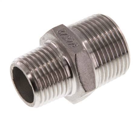 R 3/4'' x R 1/2'' Stainless steel Double Nipple 16 Bar [2 Pieces]