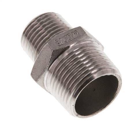 R 3/4'' x R 1/2'' Stainless steel Double Nipple 16 Bar [2 Pieces]