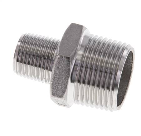3/8'' NPT x 3/4'' NPT Stainless steel Double Nipple 16 Bar
