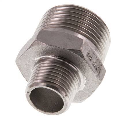 R 1'' x R 1/2'' Mamelon double en acier inoxydable 16 Bar