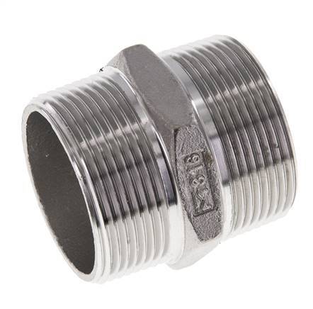 1 1/2'' NPT Acier inoxydable Double Mamelon 16 Bar