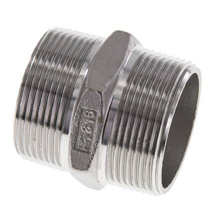 1 1/2'' NPT Acier inoxydable Double Mamelon 16 Bar