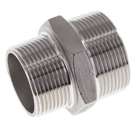 1 1/4'' NPT x 1 1/2'' NPT Mamelon double en acier inoxydable 16 Bar