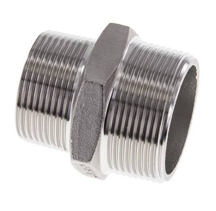 1 1/4'' NPT x 1 1/2'' NPT Mamelon double en acier inoxydable 16 Bar