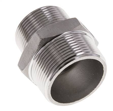 1 1/4'' NPT x 1 1/2'' NPT Mamelon double en acier inoxydable 16 Bar