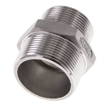 1 1/4'' NPT x 1 1/2'' NPT Mamelon double en acier inoxydable 16 Bar