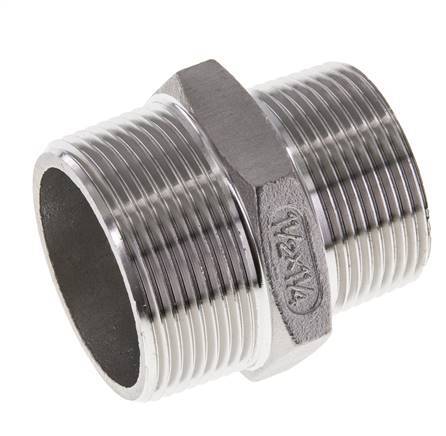 1 1/4'' NPT x 1 1/2'' NPT Mamelon double en acier inoxydable 16 Bar