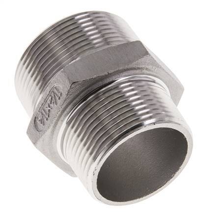 1 1/4'' NPT x 1 1/2'' NPT Mamelon double en acier inoxydable 16 Bar
