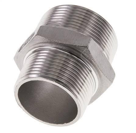 1 1/4'' NPT x 1 1/2'' NPT Mamelon double en acier inoxydable 16 Bar