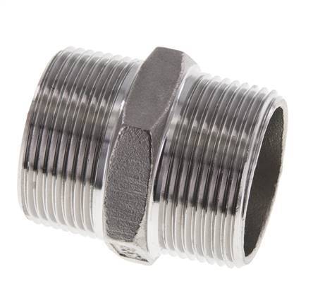 1 1/4'' NPT Acier inoxydable Double Mamelon 16 Bar