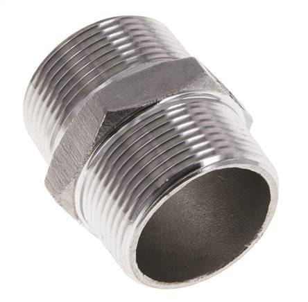 1 1/4'' NPT Acier inoxydable Double Mamelon 16 Bar