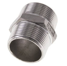 1 1/4'' NPT Acier inoxydable Double Mamelon 16 Bar