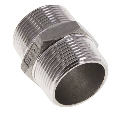 1 1/4'' NPT Acier inoxydable Double Mamelon 16 Bar