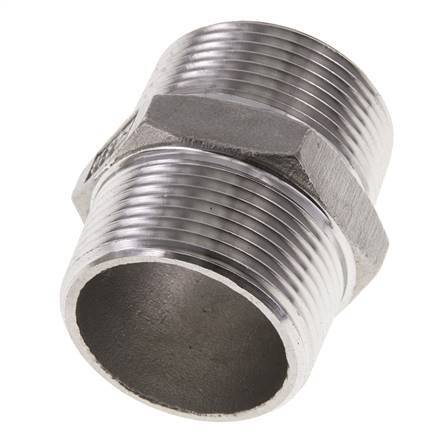 1 1/4'' NPT Acier inoxydable Double Mamelon 16 Bar