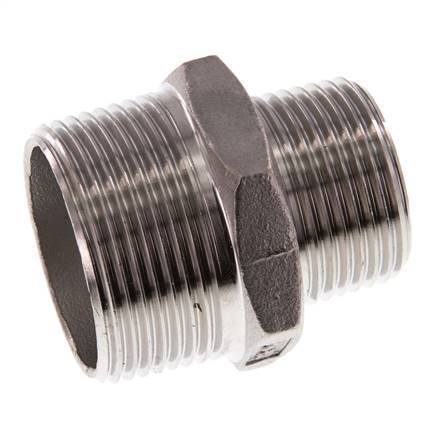 R 1 1/4'' x R 1'' Mamelon double en acier inoxydable 16 Bar