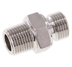 Mamelon double en acier inoxydable 1/2'' NPT x G 1/2'' 40 Bar - Hydraulique