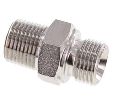 Mamelon double en acier inoxydable 1/2'' NPT x G 1/2'' 40 Bar - Hydraulique