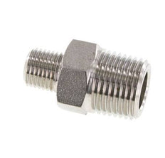 Mamelon double en acier inoxydable 1/4'' NPT x 1/2'' NPT 210 Bar - Hydraulique