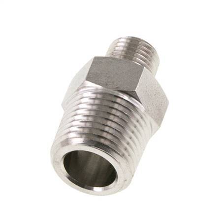 Mamelon double en acier inoxydable 1/4'' NPT x 1/2'' NPT 210 Bar - Hydraulique
