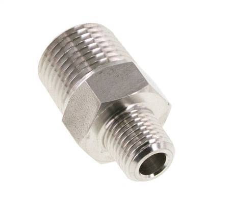 Mamelon double en acier inoxydable 1/4'' NPT x 1/2'' NPT 210 Bar - Hydraulique