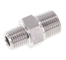 Embout double en acier inoxydable 1/4'' NPT x 3/8'' NPT 210 Bar - Hydraulique