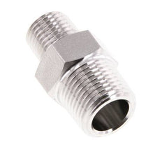 Embout double en acier inoxydable 1/4'' NPT x 3/8'' NPT 210 Bar - Hydraulique