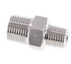 Embout double en acier inoxydable 1/4'' NPT x 3/8'' NPT 210 Bar - Hydraulique