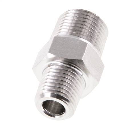 Embout double en acier inoxydable 1/4'' NPT x 3/8'' NPT 210 Bar - Hydraulique