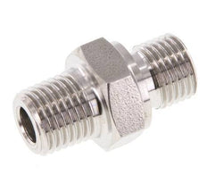 Mamelon double en acier inoxydable 1/4'' NPT x G 1/4'' 40 Bar - Hydraulique
