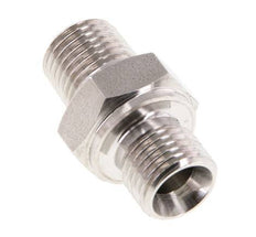 Mamelon double en acier inoxydable 1/4'' NPT x G 1/4'' 40 Bar - Hydraulique