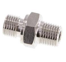 Mamelon double en acier inoxydable 1/4'' NPT x G 1/4'' 40 Bar - Hydraulique