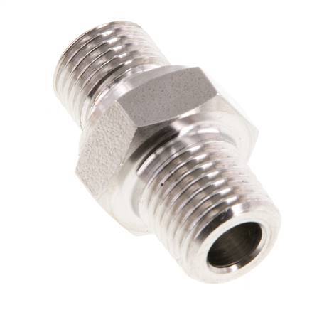 Mamelon double en acier inoxydable 1/4'' NPT x G 1/4'' 40 Bar - Hydraulique