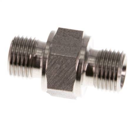 Mamelon double en acier inoxydable G 1/8'' 400 Bar - Hydraulique