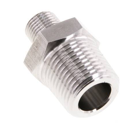 1/8'' NPT x 3/8'' NPT Embout double en acier inoxydable 210 Bar - Hydraulique