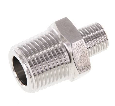 1/8'' NPT x 3/8'' NPT Embout double en acier inoxydable 210 Bar - Hydraulique