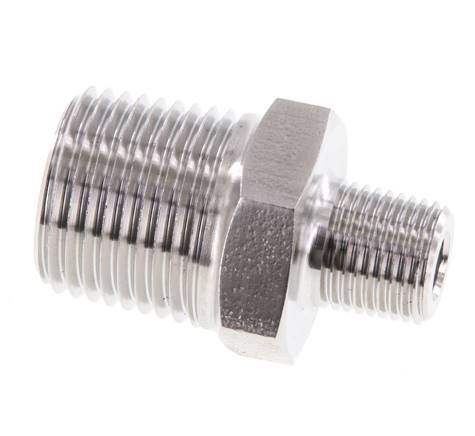 1/8'' NPT x 3/8'' NPT Embout double en acier inoxydable 210 Bar - Hydraulique