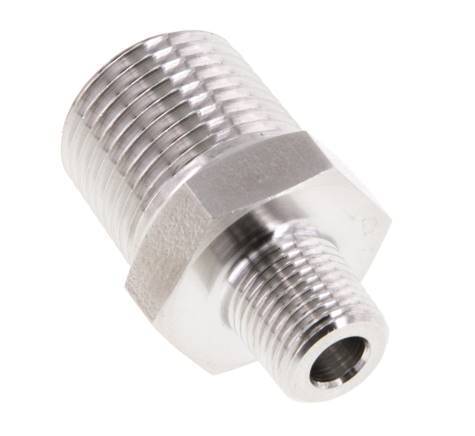 1/8'' NPT x 3/8'' NPT Embout double en acier inoxydable 210 Bar - Hydraulique