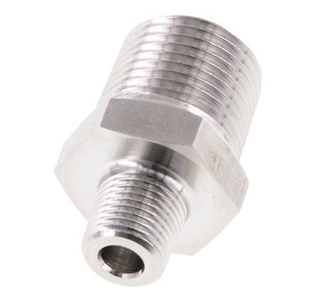 1/8'' NPT x 3/8'' NPT Embout double en acier inoxydable 210 Bar - Hydraulique